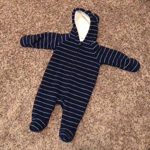 Bear striped onsie